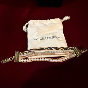 Victoria Emerson Gold and Black Multistrand Bracelet